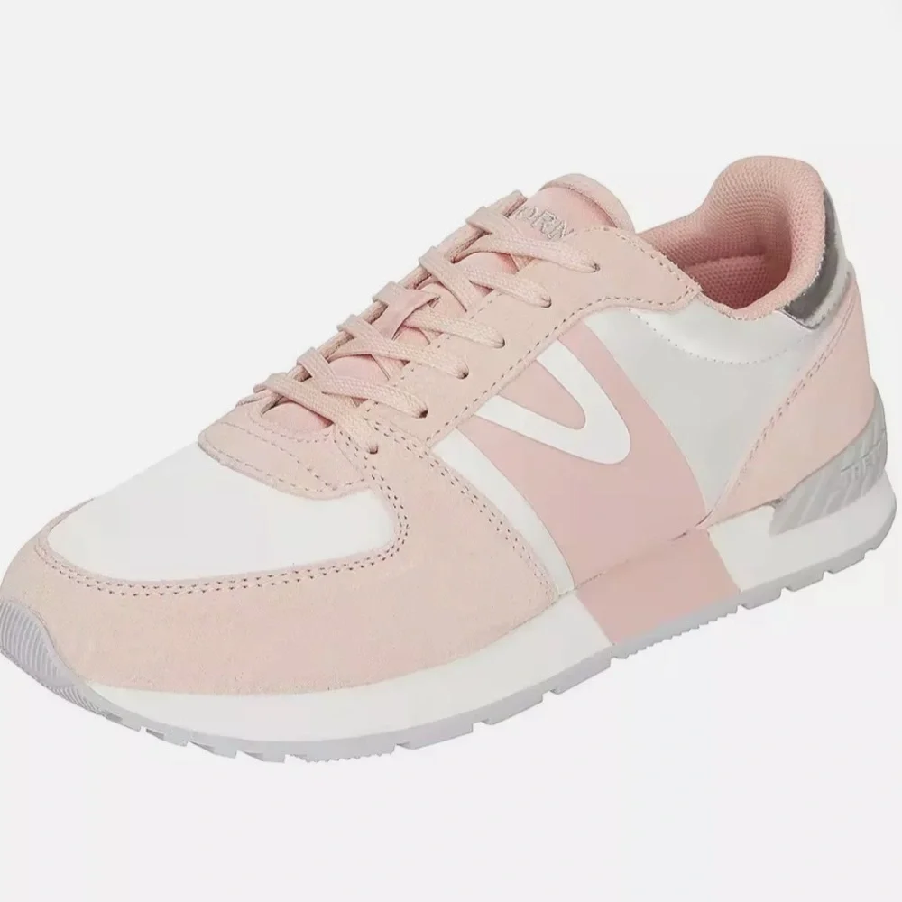 TRETORN Womens Suede Loyola Retro Jogger Sneakers Pink Silver Sz 8.5 Preppy